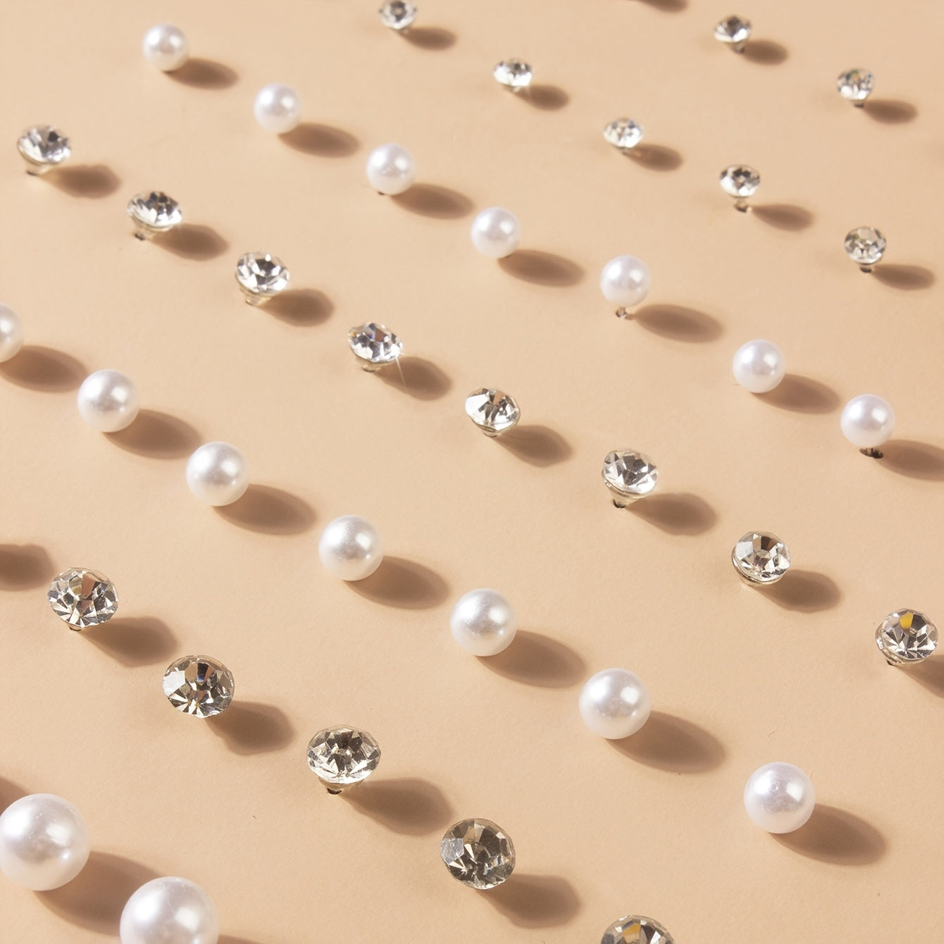 36 Pairs Faux Pearl Crystal Stud Earrings Set - Daily Decor Jewelry