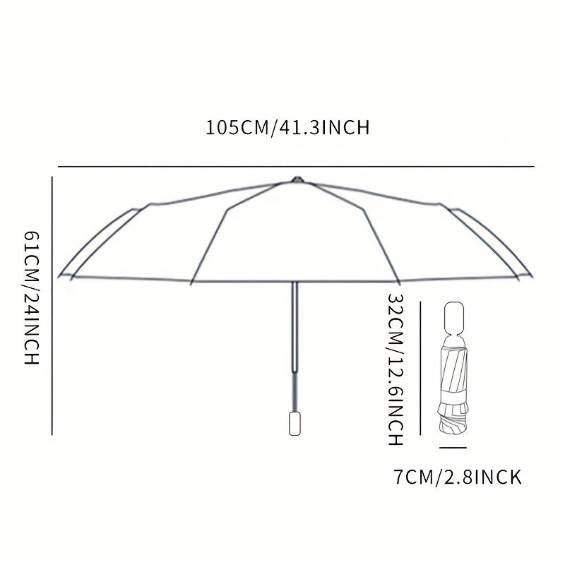 Ten Ribs Auto Open Close Travel Umbrella