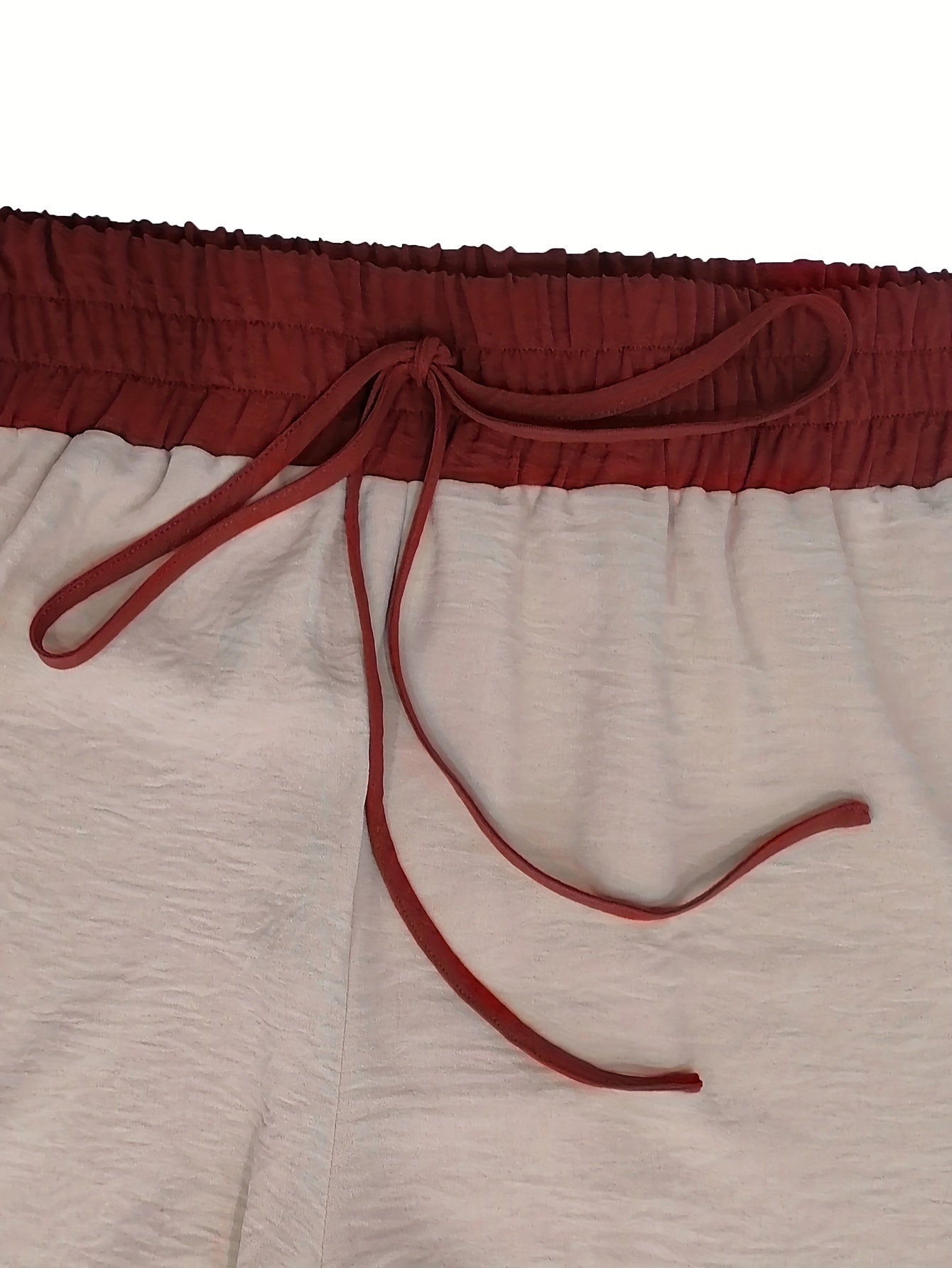  Colorblock Drawstring Wide Leg Trousers