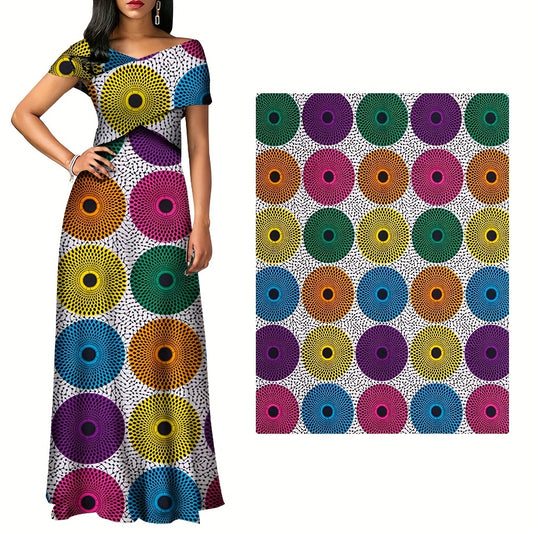6 Yards African Fabric Golden Powder Ankara Cotton Fabric For Sewing
