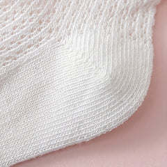 3 Pairs Lace Trim Socks for Baby Girls - Breathable & Comfortable