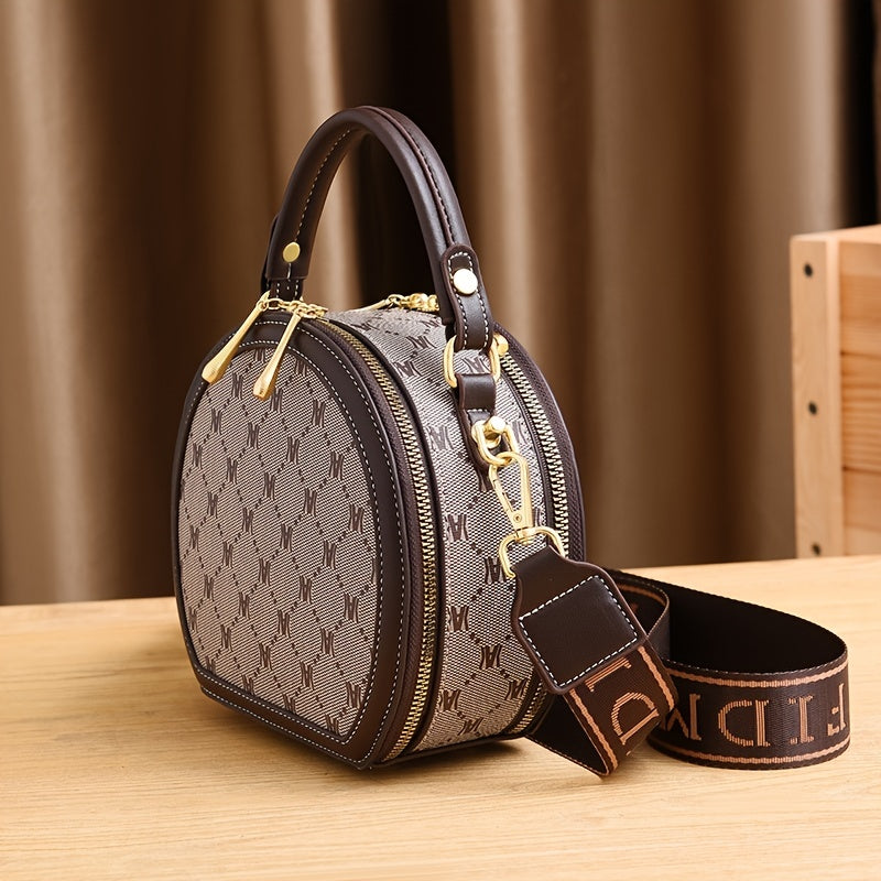 Stylish Vintage Pattern Handbag Faux Leather Shoulder Bag