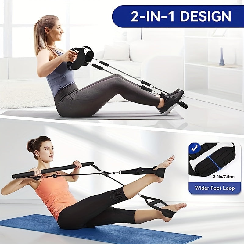 Portable Pilates Stick Kit with Resistance Band and Storage Bag
