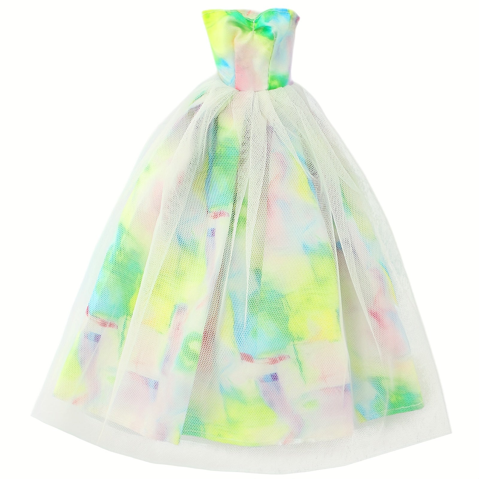 Green Gradient Tulle Princess Wedding Gown