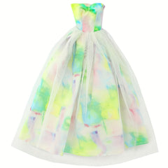 Green Gradient Tulle Princess Wedding Gown