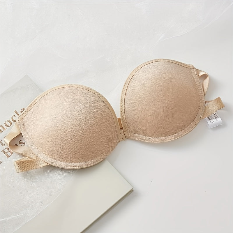 Strapless Push Up Bra Front Buckle T Shirt Bra