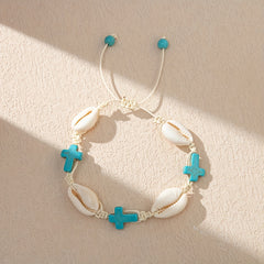 Shell & Starfish Beaded Braided Bracelet for Women