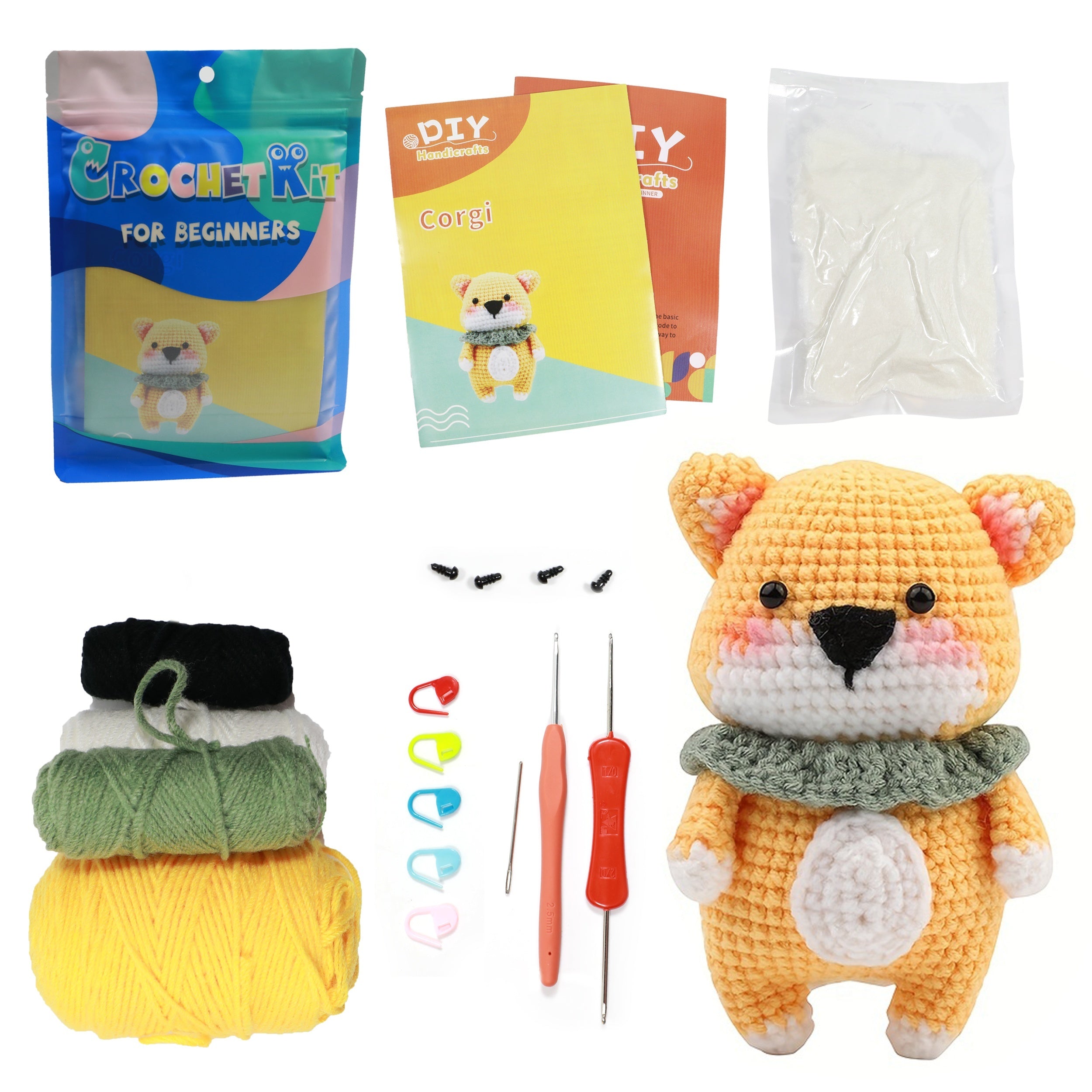 Crochet Kit for Beginners - Learn to Crochet Dog - Step by Step Tutorial
