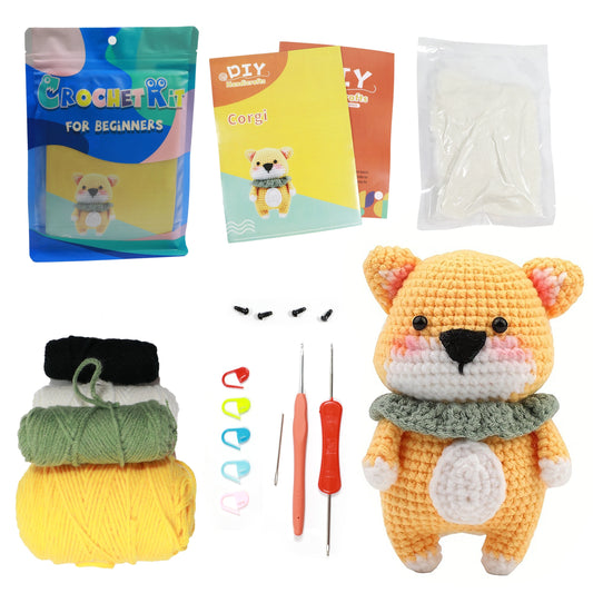 Crochet Kit for Beginners - Learn to Crochet Dog - Step by Step Tutorial