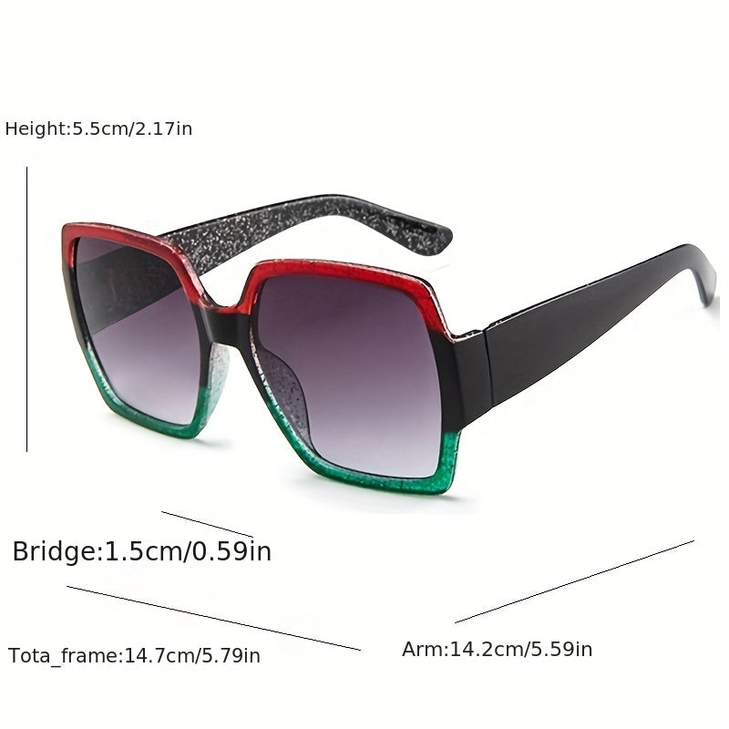 Y2K Glitter Block Gradient Sunglasses UV400