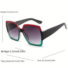 Y2K Glitter Block Gradient Sunglasses UV400