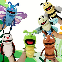 Hand Puppet Insect Toys for Kids Plush Finger Puppet Halloween Decor