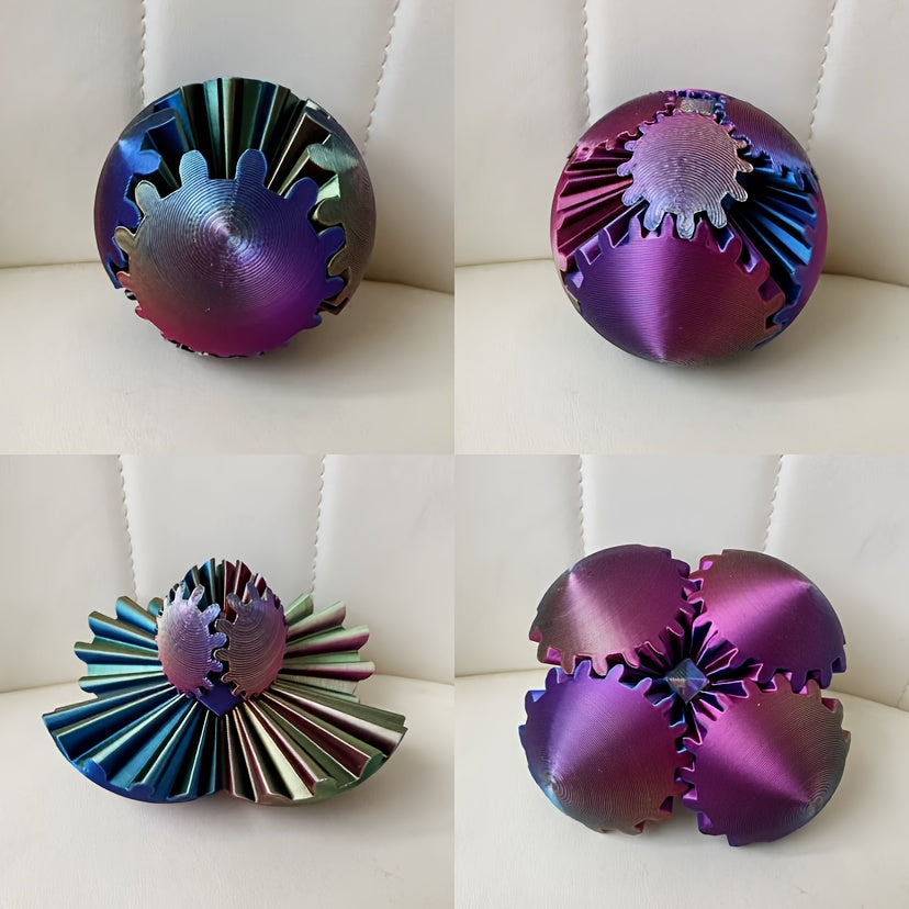 3D Printed Rotating Gear Ball Gradient Relax Desk Decor