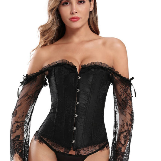 Off Shoulder Lace Corset Dress w High Low Skirt Halloween Costume