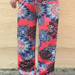 Women's Plus Colorblock Geometric Print Wide Leg Pants