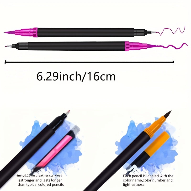 AIWOLIN Dual Brush Marker Pens 72 Colors Water Based