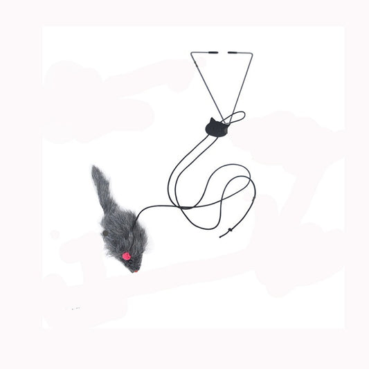 Interactive Door Hanging Cat Toy with Mouse Teaser