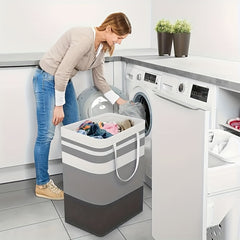 72L Laundry Hamper With Extended Handles, Collapsible Large Clothes Basket