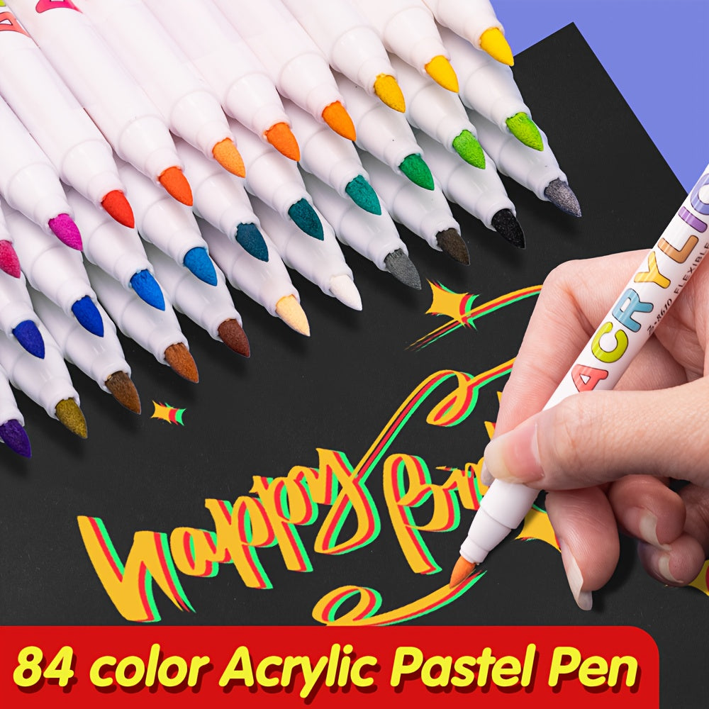 18 Pastel Acrylic Cartoon Doodle Marker Set Strong Coverage