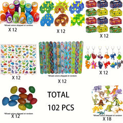 102pcs Dinosaur Party Favors Bags Dinosaur Eggs Dinosaur Supplies for Kids