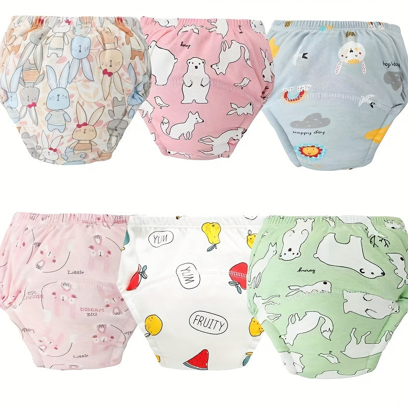 6pcs Cotton Training Pants Washable Reusable Absorbent Potty Training