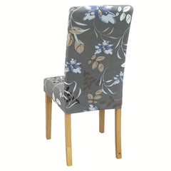 Stretch Chair Slipcover Milk Silk Flower Plant Print for Dining Room