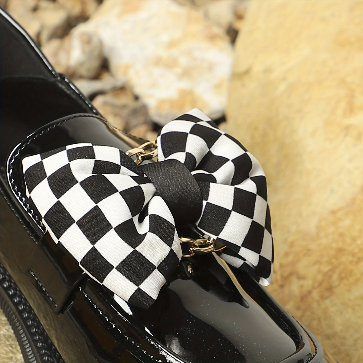 Women's Bowknot Chunky Heel Loafers - British Style Comfort Shoes