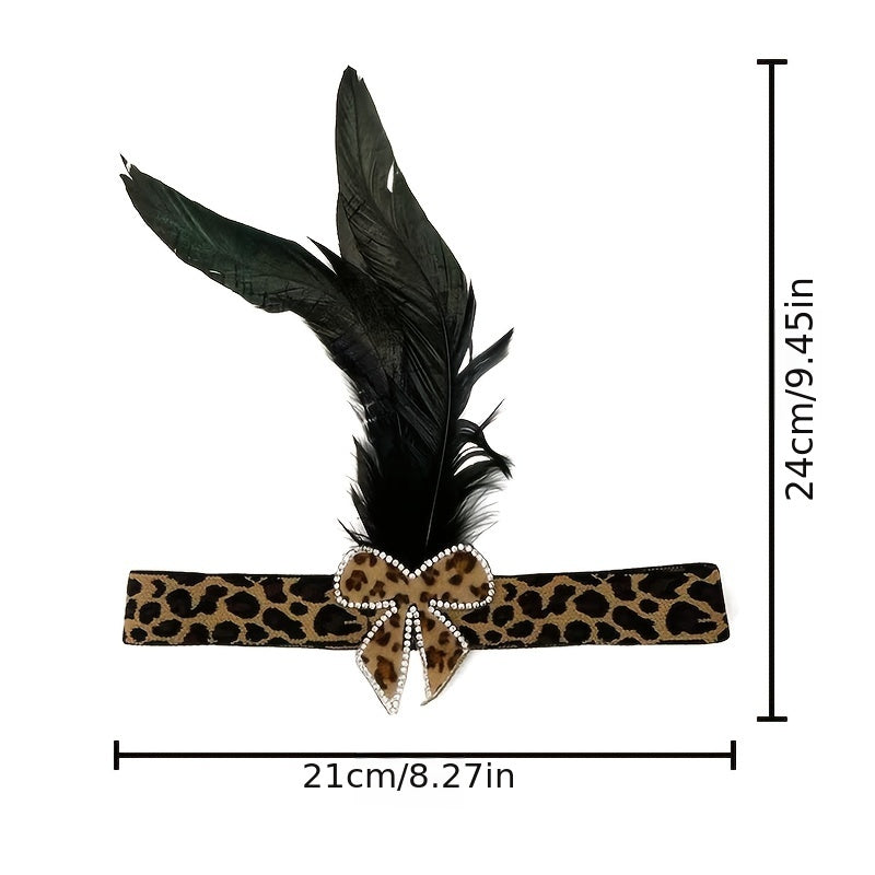 Leopard Print Headband with Diamond Accent