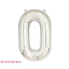 Silver Aluminum Film Large Numbers 0-9 for Party Decoration