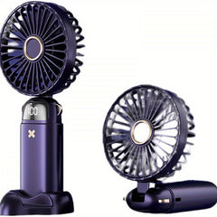 Purple Portable Pocket Fan Mini Fan 6 Gears Speed Foldable Desk Fan