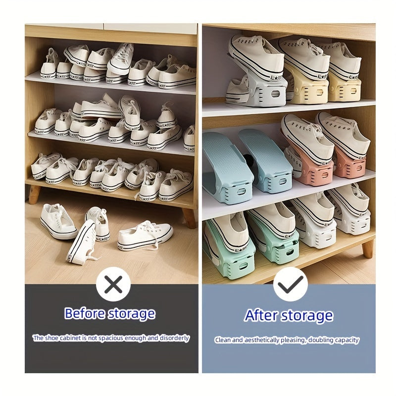 Adjustable Shoe Slot Organizer - Double Layer Space Saving Shoe Rack