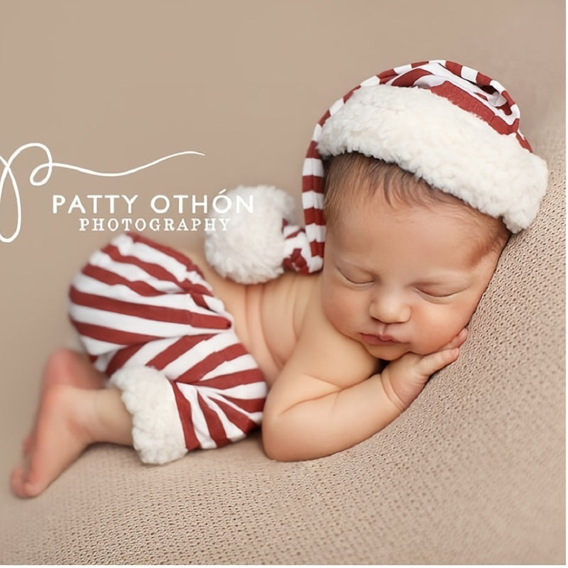 Newborn Christmas Photography Costume Baby Clothes Hat Photo Studio