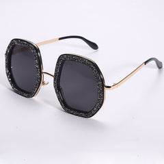 Oversized Rhinestone Crystal Sunglasses UV400 Shades Eyewear