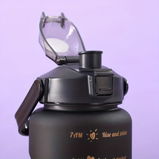 Gradient Leakproof Straw Water Bottle with Time Scale for Outdoor Sports