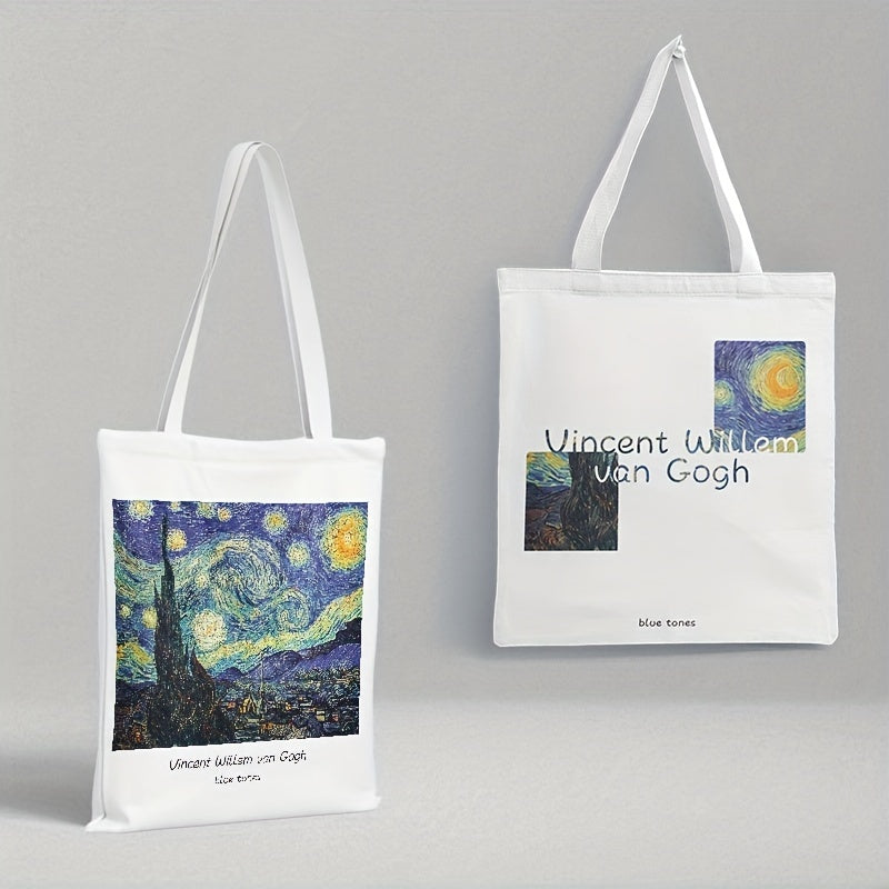 Classic Painting Printed Large Capacity Canvas Tote Bag
