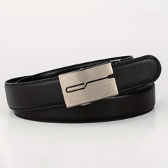 Men's Automatic Buckle PU Leather Belt Business Suit Waist Strap