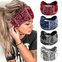 Boho Yoga Sports Hairband Sweatband Elastic Headband