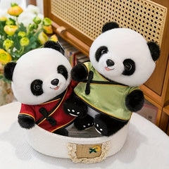 Panda Plush Doll with Chinese Style Outfit, Interactive Toy