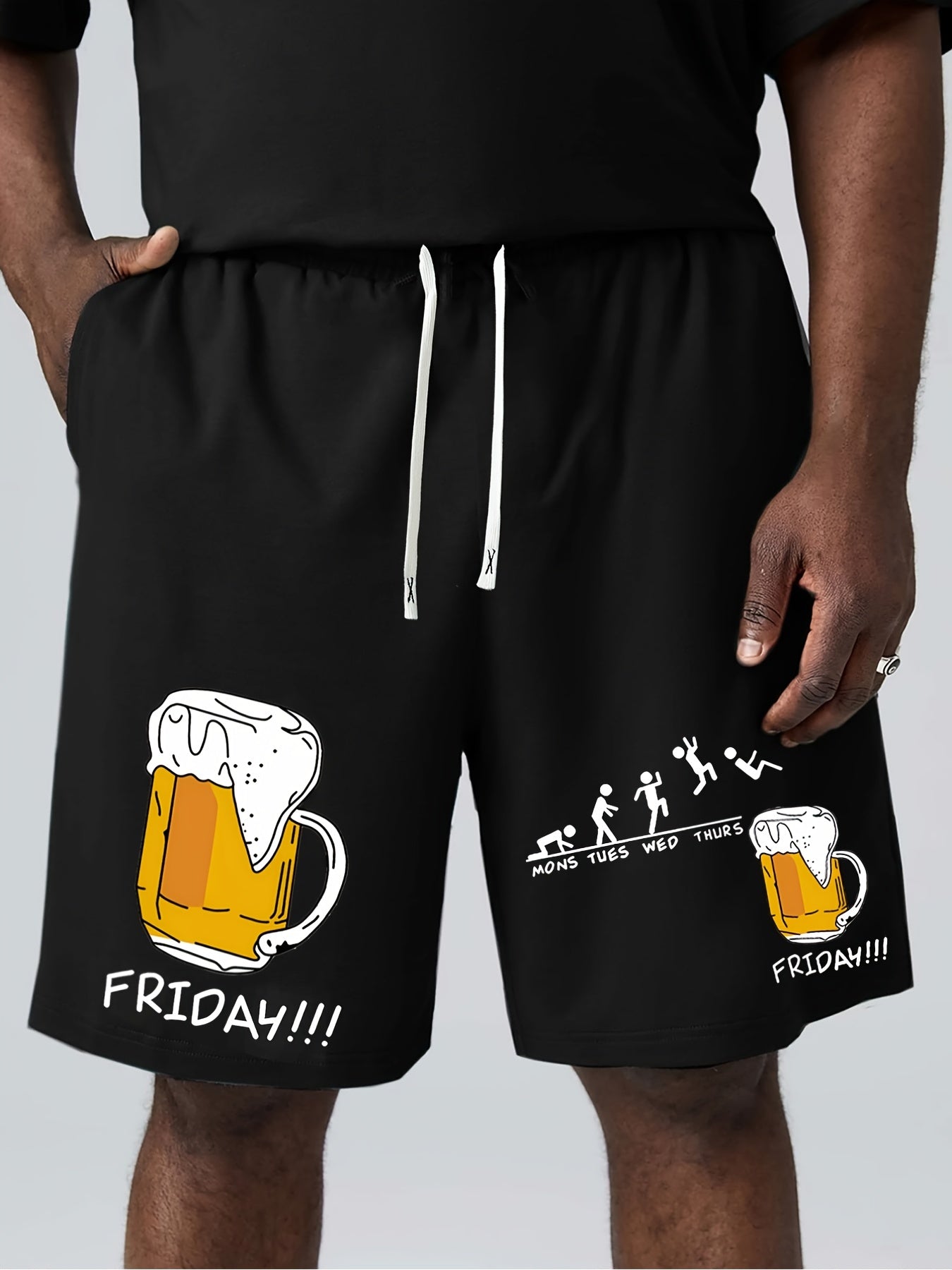 Beer Friday Pattern Casual Shorts for Summer