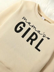 Girls Pullover 'Mama's Girl' Crew Neck Sweatshirt Long Sleeve Top