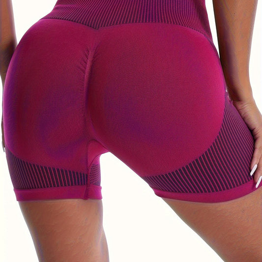 High Waist Workout Sports Short Contrast Butt Lifting Seamless