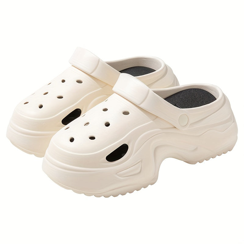 Women's Cartoon Platform Clogs Casual Hollow Out Ankle Strap Slip On Shoes