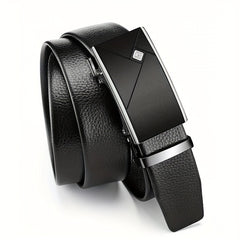 Leather Belt with Automatic Buckle for Men