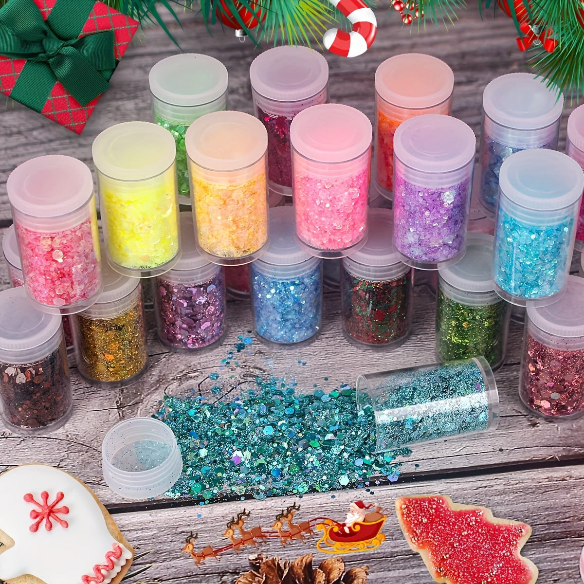 45 Colors Holographic Glitter Mix Sequins for Cosmetic Face Body Nail Art