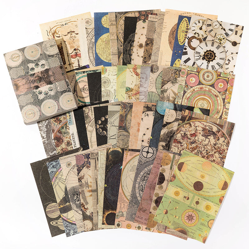 100 Sheets Retro Circle Elements Stationery Stickers Set