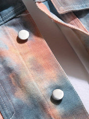 Men's Tie Dyed Denim Jacket with Pockets