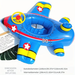 Inflatable Pool Float Boat with Steering Wheel Airplane Shaped