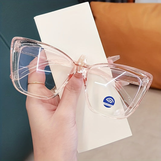 Cat Eye Anti Light Glasses For Women Men Students Clear Jelly Frame