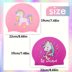 Silicone Animal Waterproof Swimming Cap Long Hair Anti slip Elastic Swim Cap