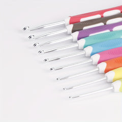 9pcs Crochet Hook Hand Knitted Needles Colorful Grip DIY Process Knitting